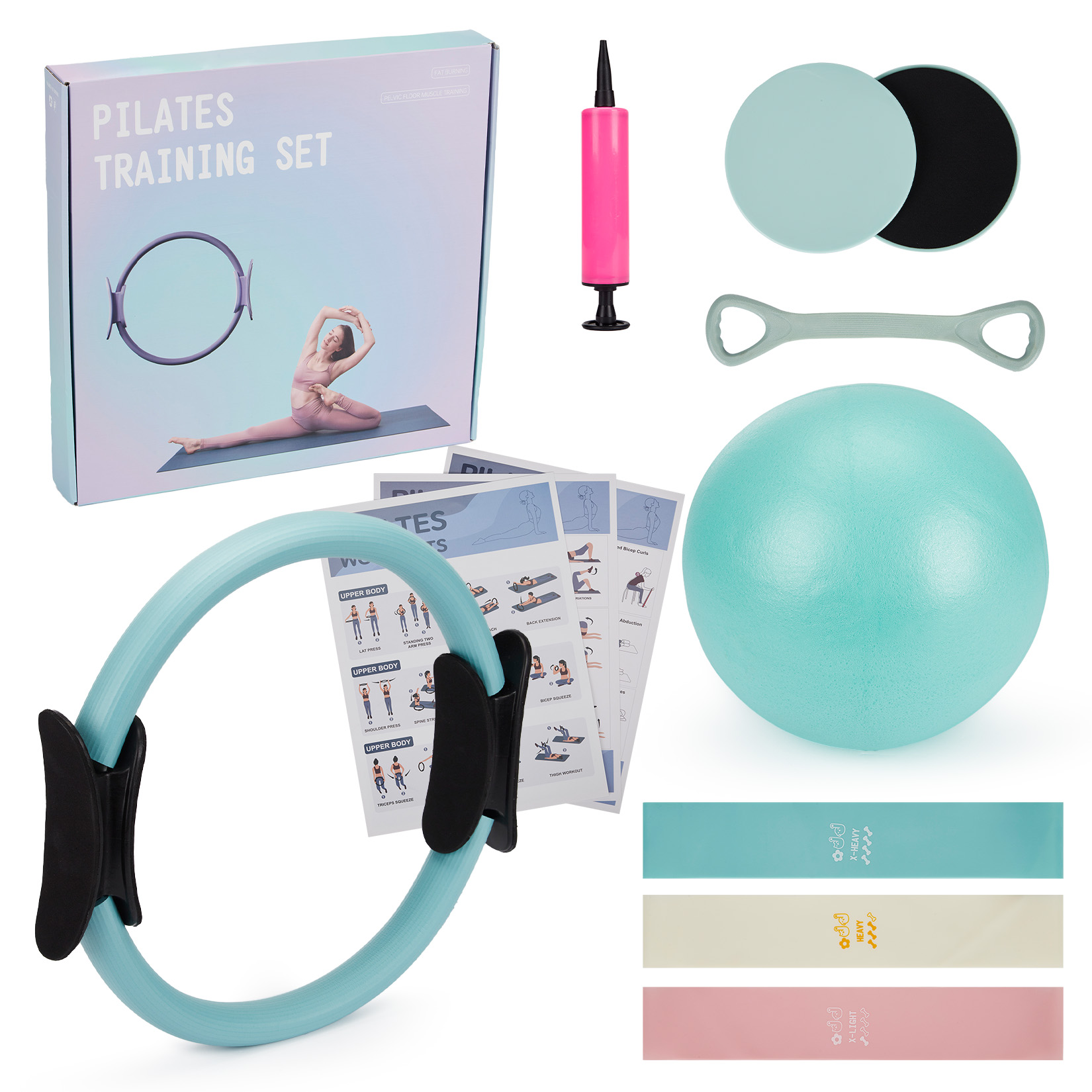 Pilates Ring Circle - Pilates Training Set, 6-in-1 Pilates Ring,