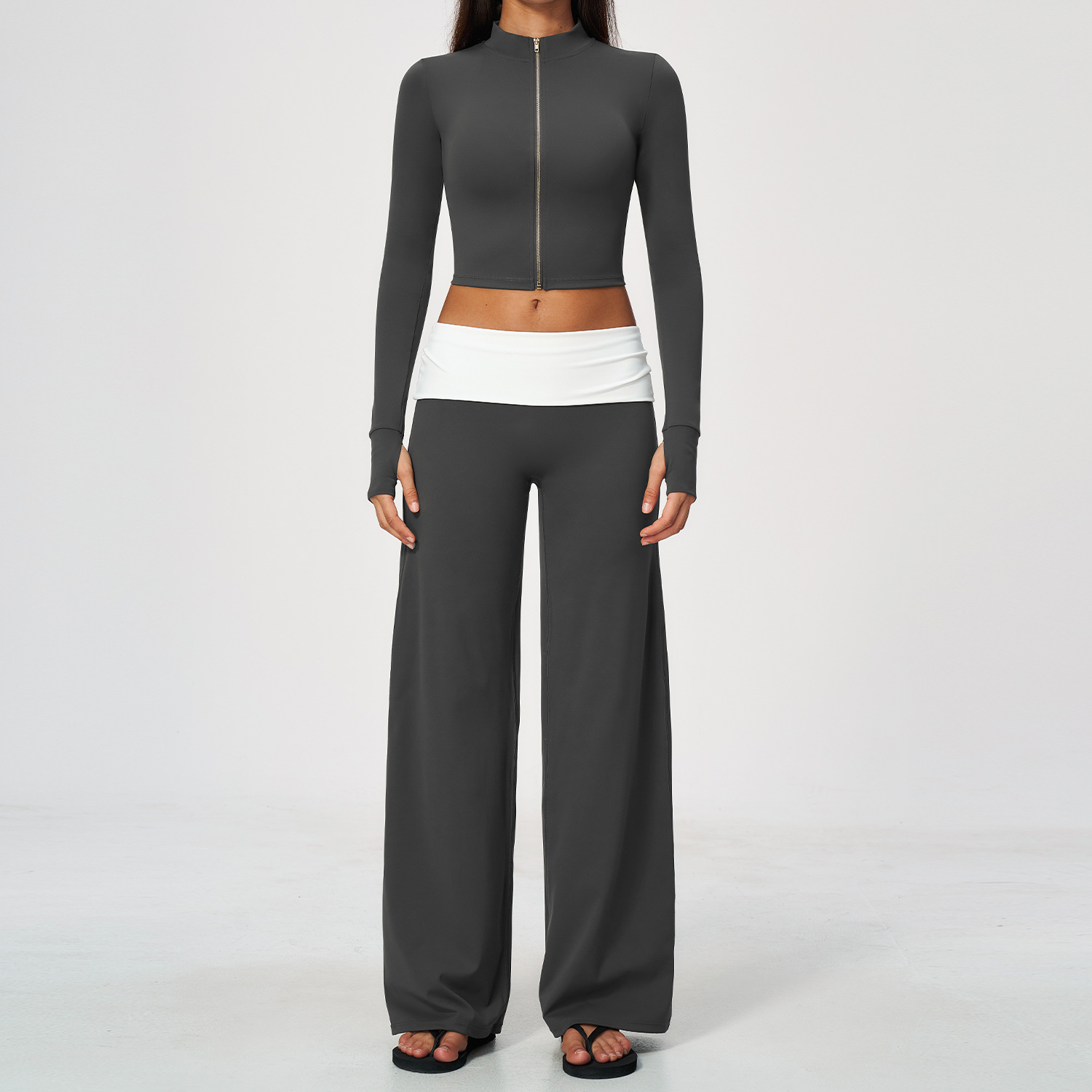 Zip Jacket Wide Leg Pants 2 Pi - Yoga Fitness Pants review and price