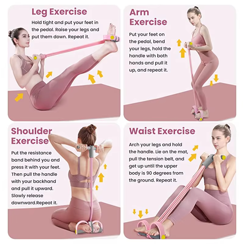 Resistance Bands 4-Tube Yoga P - Yoga Pedal Puller Fitness Equipment review and price