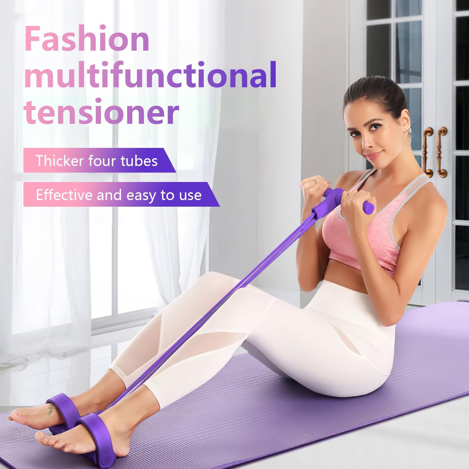 Fitness Resistance Bands-4 Tub - Yoga Pedal Puller Fitness Equipment review and price