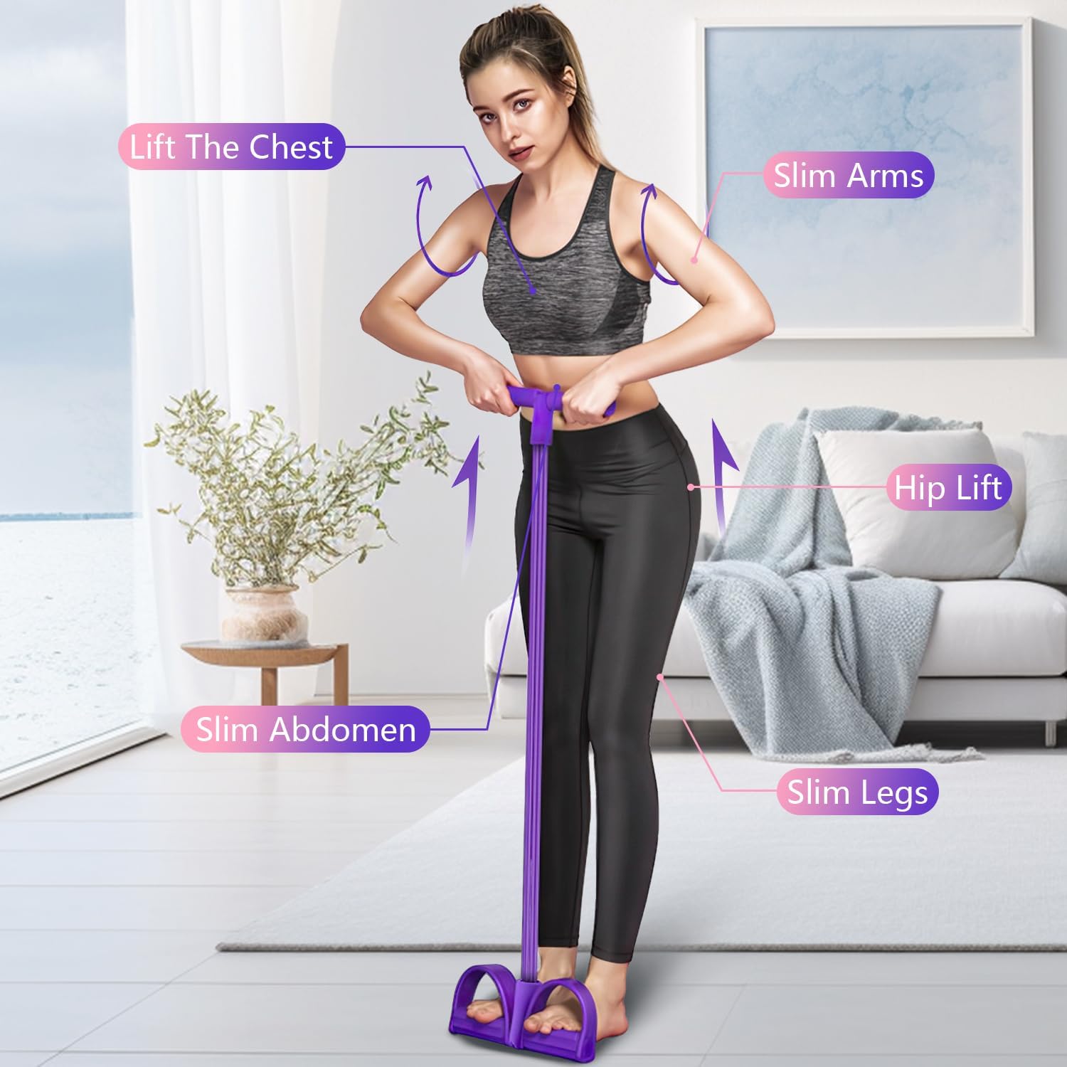 Fitness Resistance Bands-4 Tub - Yoga Pedal Puller Fitness Equipment review and price