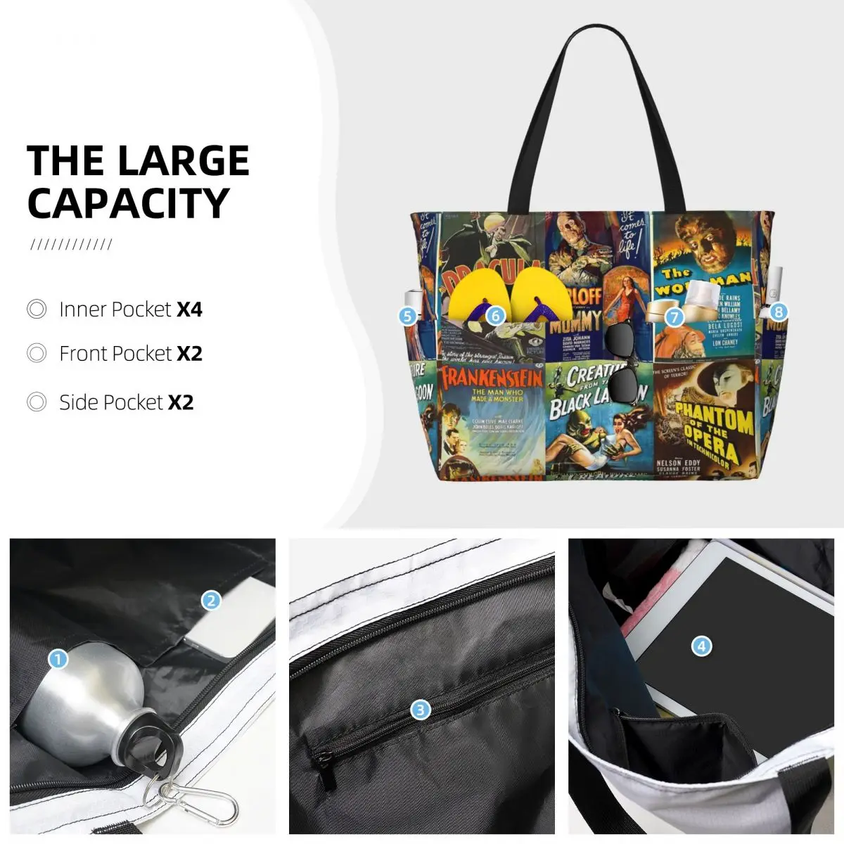 Universal Monsters Beach Tote  - Yoga Fitness Tote review and price