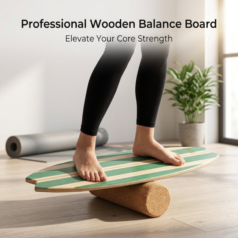 `Fish‑Shaped Wooden Surfing Ba - Balance Board Fitness review and price