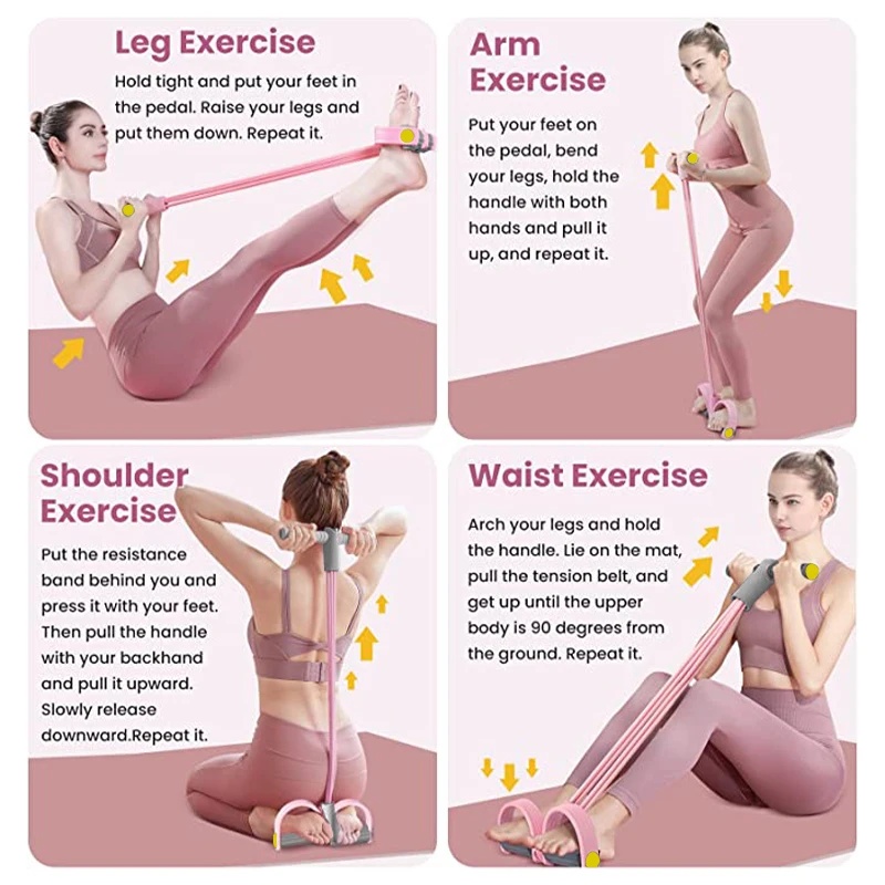 Resistance Bands 4-Tube Yoga P - Yoga Pedal Puller Fitness Equipment review and price