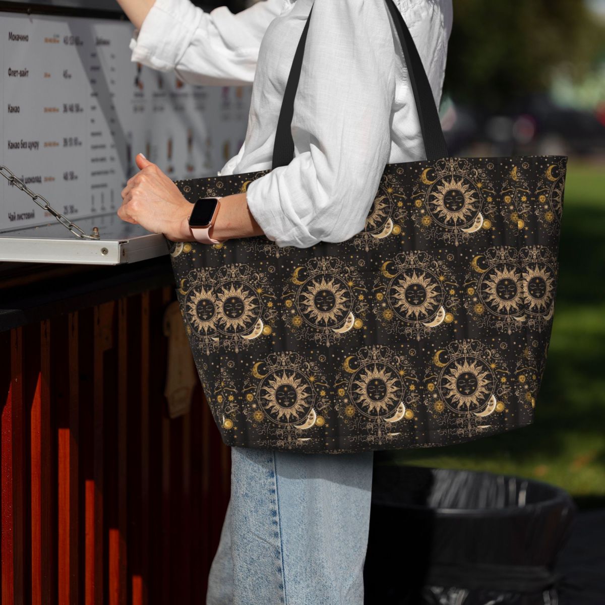 Boho Golden Crescent Moon And  - Yoga Fitness Tote review and price