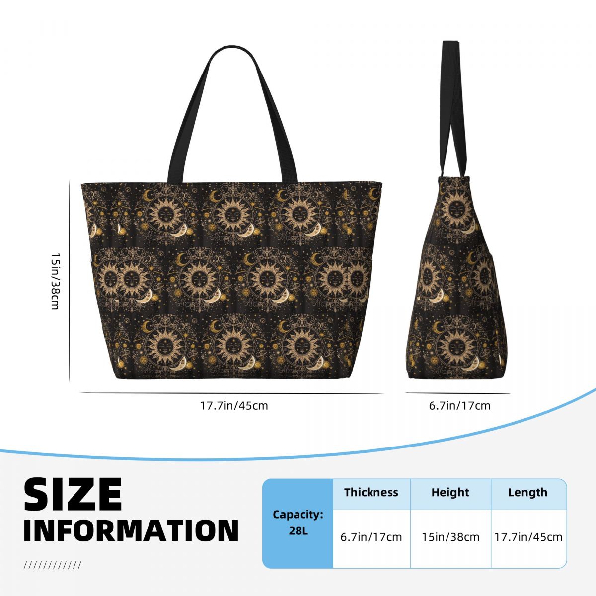 Boho Golden Crescent Moon And  - Yoga Fitness Tote review and price