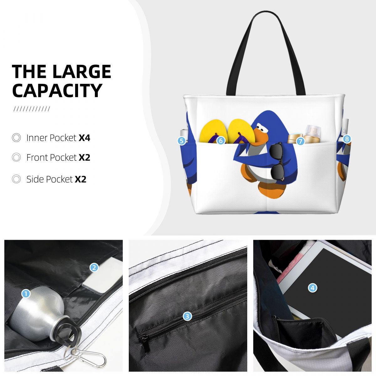 Club Penguin BOI Beach Tote Ba - Yoga Fitness Tote review and price