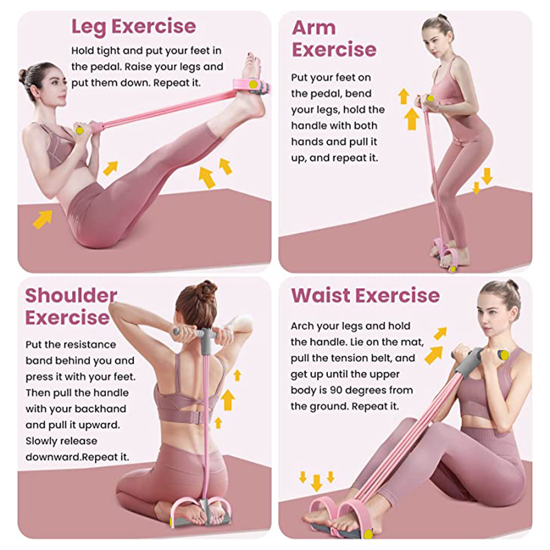 Resistance Bands 4-Tube Yoga P - Yoga Pedal Puller Fitness Equipment review and price