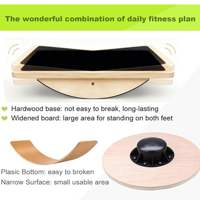 Portable Wooden Square Balance - Balance Board Fitness review and price