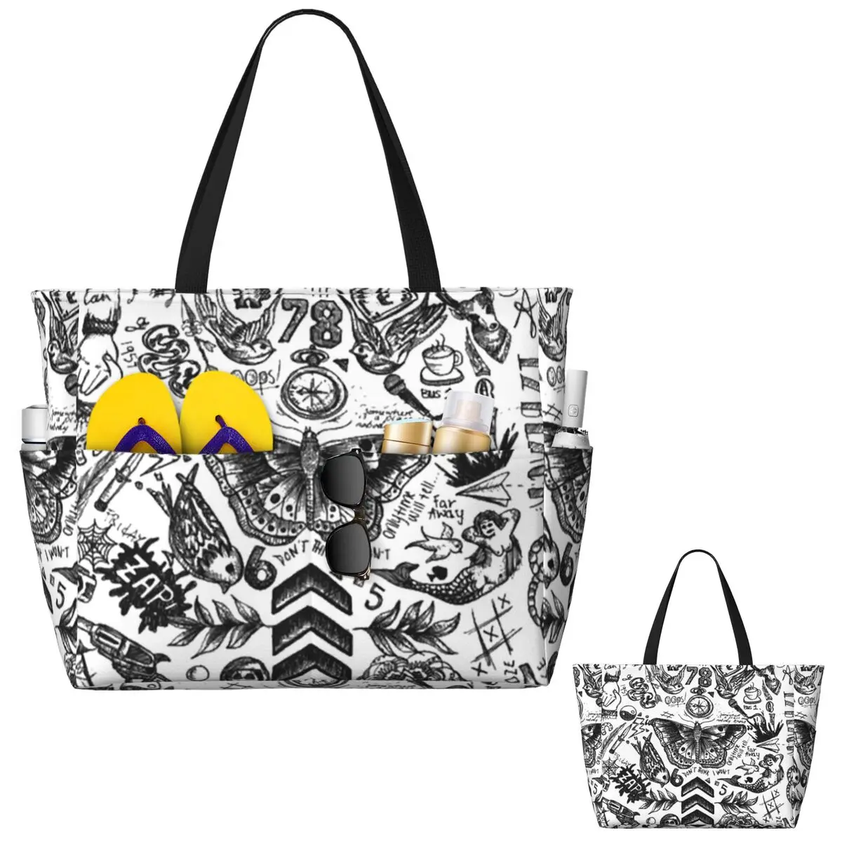 One Direction - Tattoos Beach  - Yoga Fitness Tote review and price