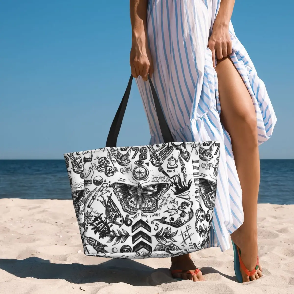 One Direction - Tattoos Beach  - Yoga Fitness Tote review and price